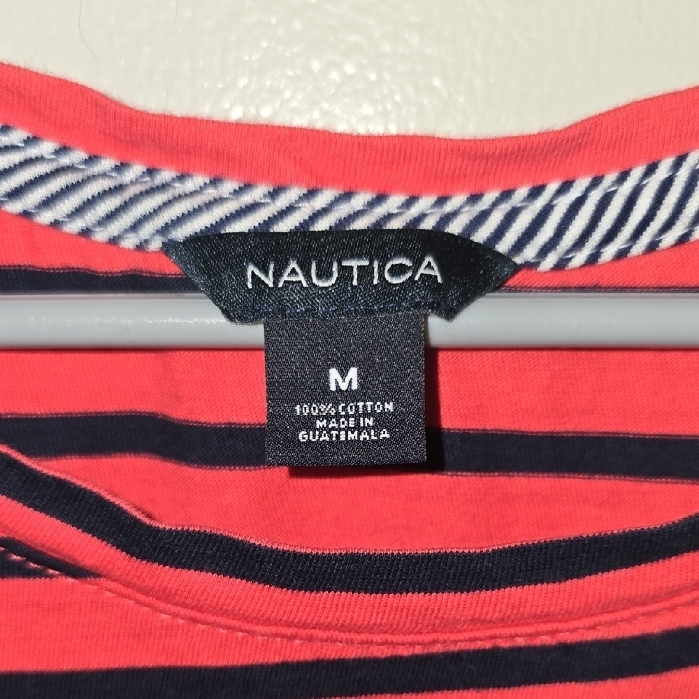 Nautica Women's Red and Black Striped Short Sleeve Top LOT-R1 - Picture 2 of 5